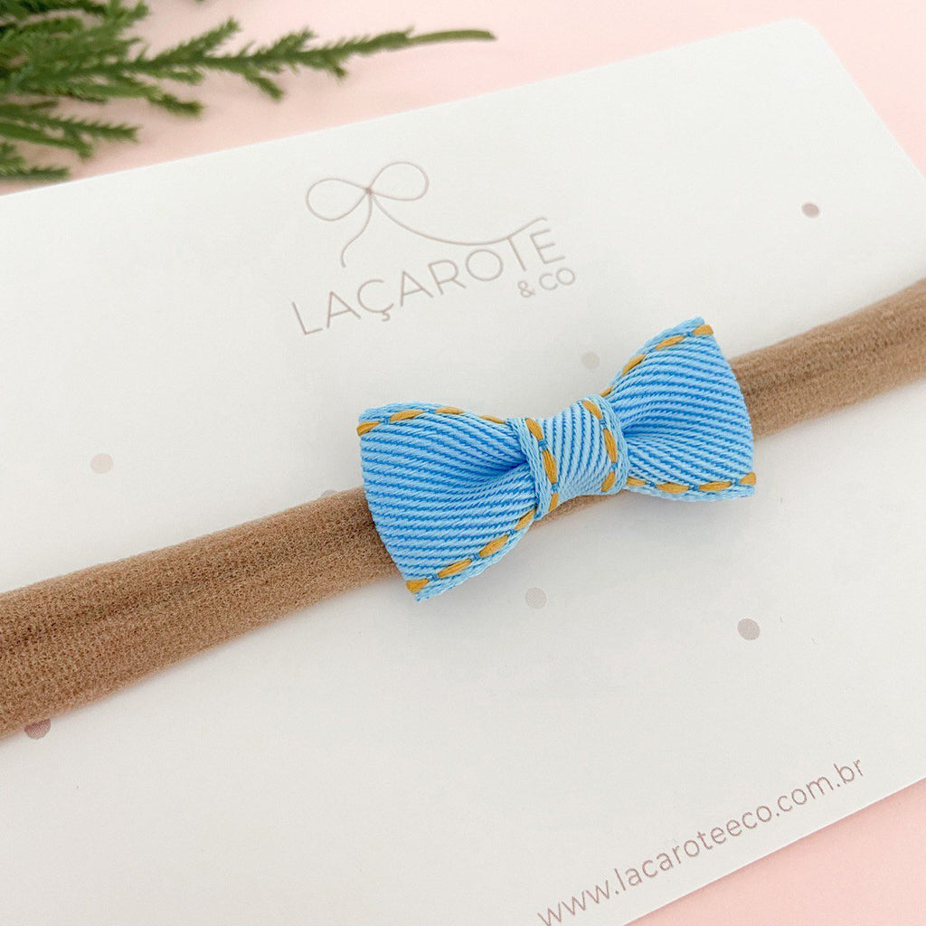 Laço Júlia Jeans Mini na Faixinha