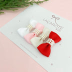 Kit de Laços Júlia Bordados Mini na Presilha- 4 Unidades