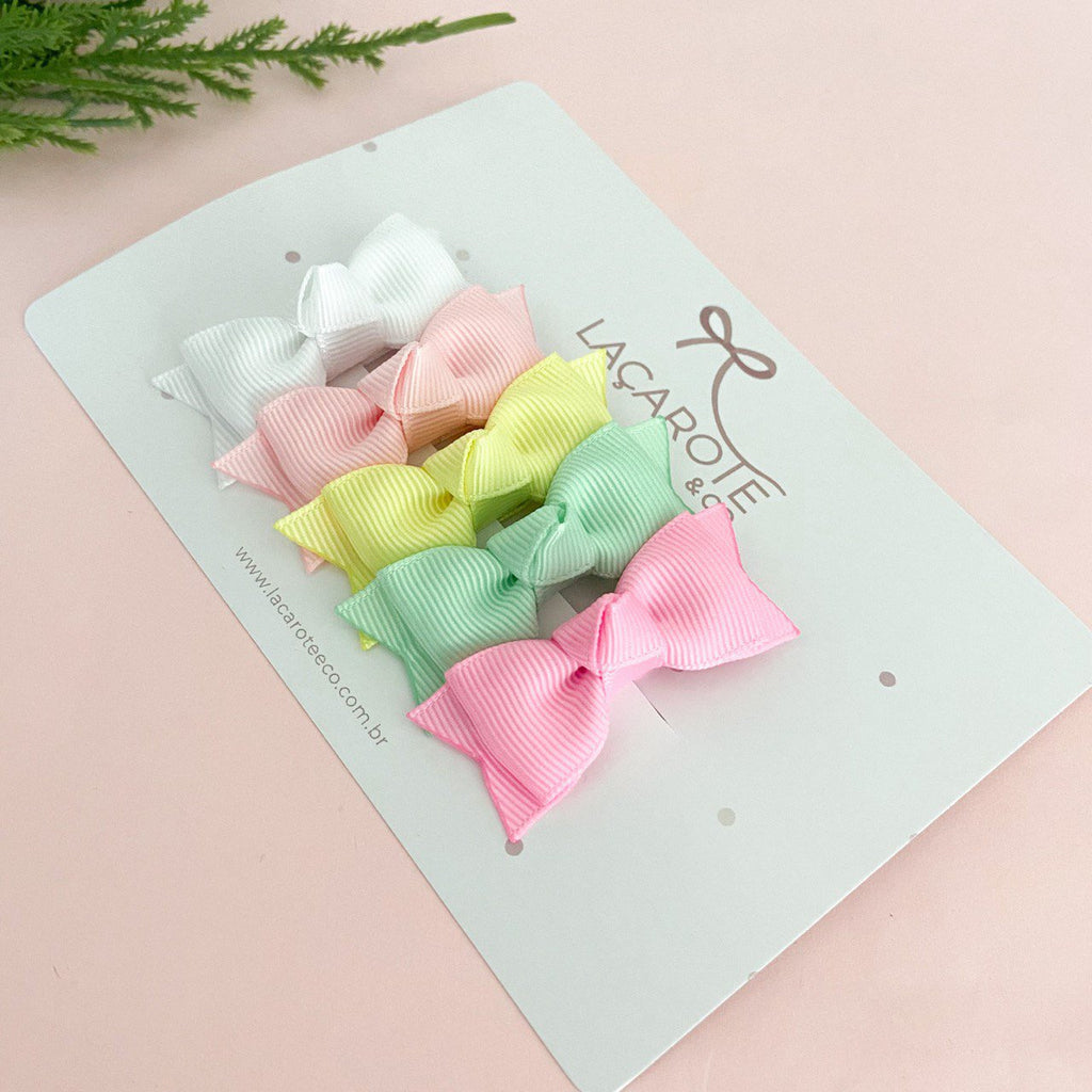 Kit de Laços Amélia Mini na Presilha- 5 Unidades