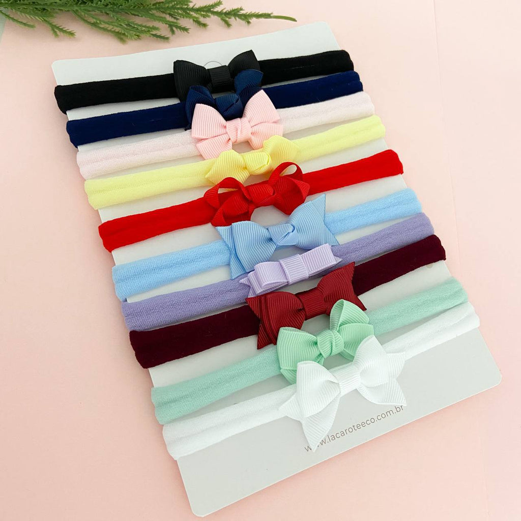Kit de Laços Sortidos Mini na Faixinha- 10 Unidades
