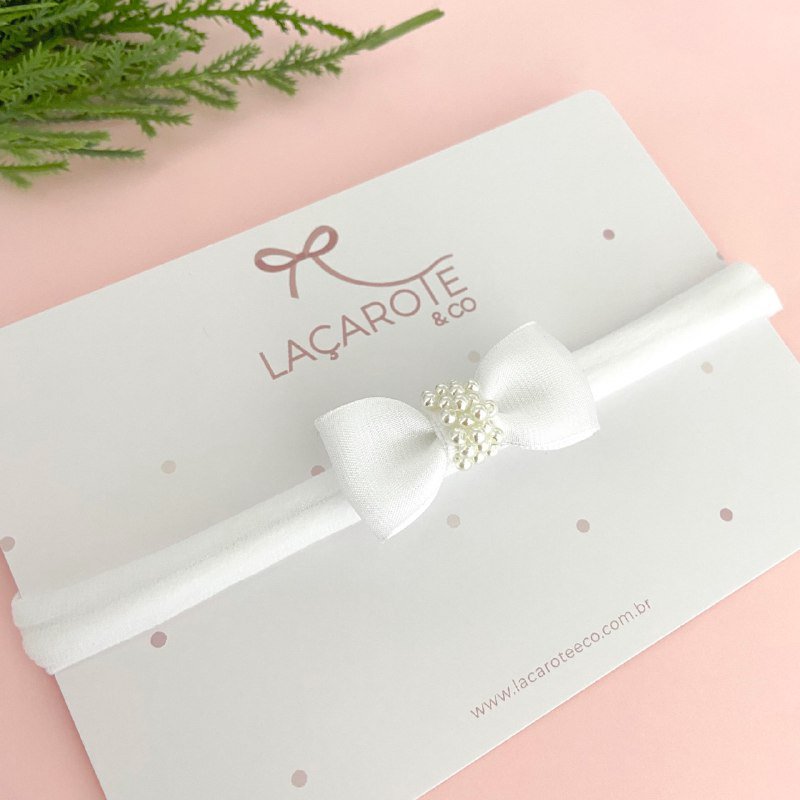 Laço Júlia Organza Bordado Mini na Faixinha