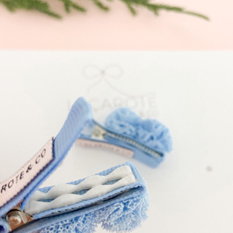 Kit 5 Duplas de Hair Clips com Pompons Frufru Mini na Presilha- (Cores da Foto)