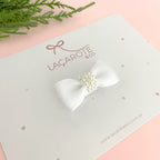 Laço Júlia Organza Bordado Mini na Presilha