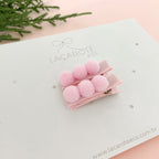 Dupla de Hair Clips com Pompons Mini na Presilha