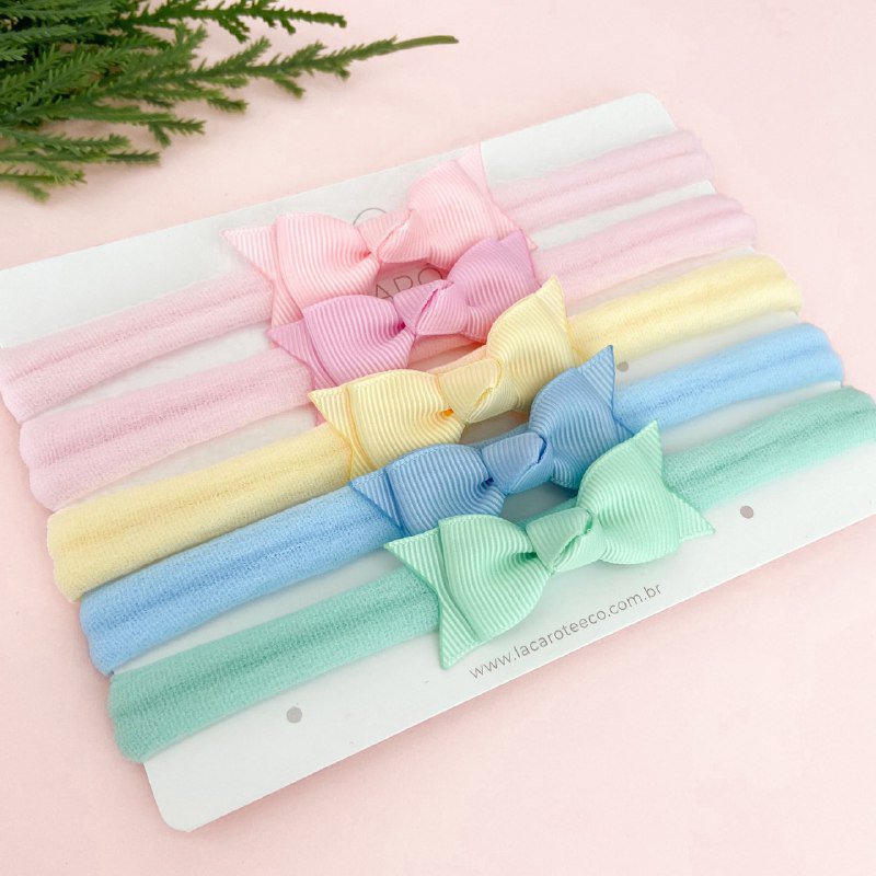 Kit de Laços Amélia Mini na Faixinha- 5 Unidades