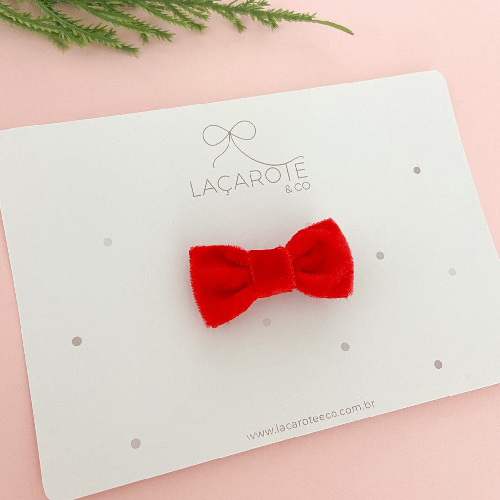 Laço Cora Veludo Mini na Presilha