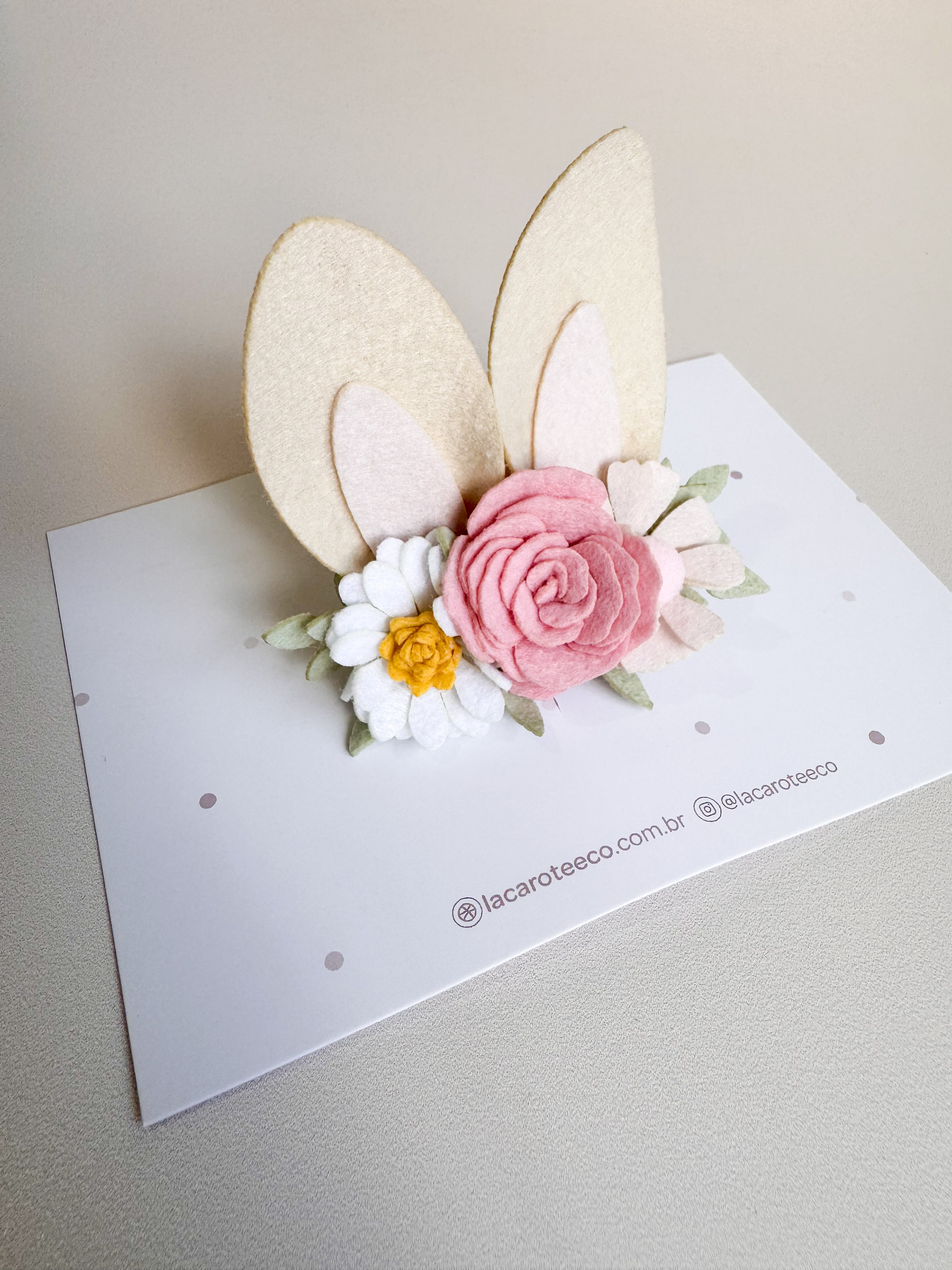 Orelhinhas de Coelha na Presilha - Coleção Jardim de Páscoa