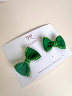Dupla de Laços Encanto Brasil P na Presilha - Coleção Minha Primeira Copa