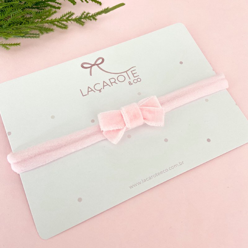 Laço Aurora Mini Veludo na Faixinha