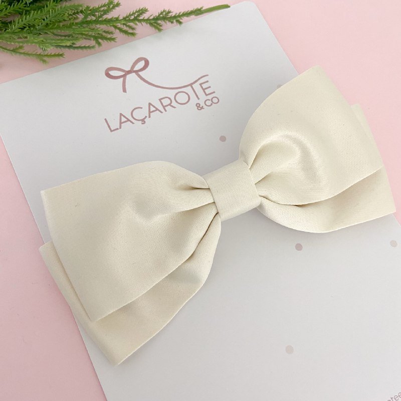 Laço Viena Acetinado G na Presilha Francesa