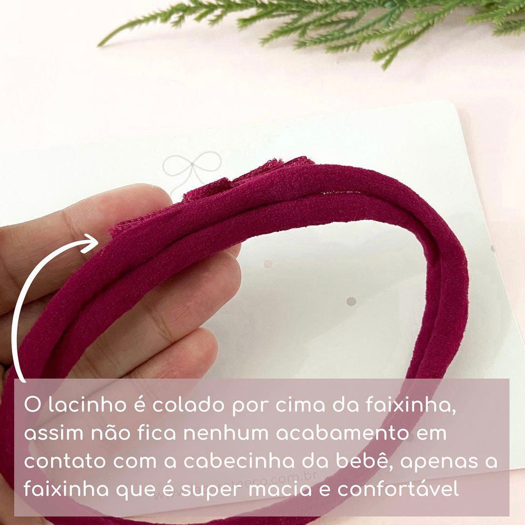 Kit de Laços Linho Premium M na faixinha - 3 Unidades (Cores da Foto)