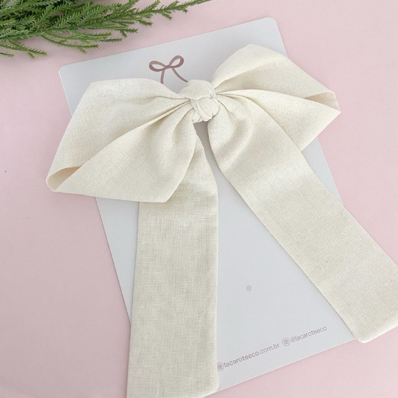 Big Laço Heloisa em Linho G na Presilha Francesa