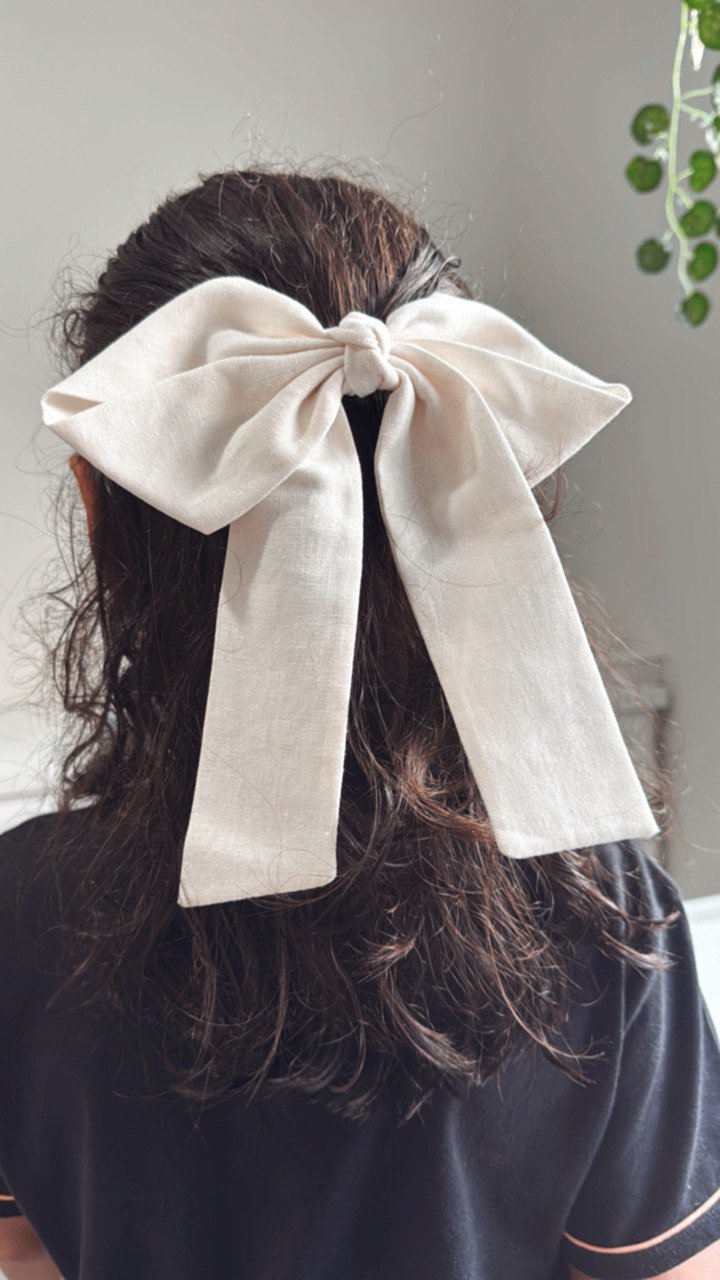 Big Laço Heloisa em Linho G na Presilha Francesa