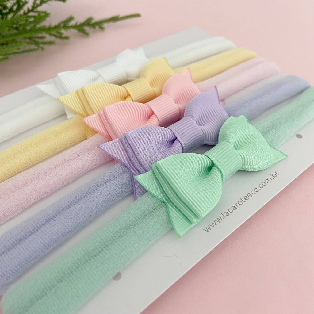 Kit de Laços Luisa Mini na Faixinha- 5 Unidades
