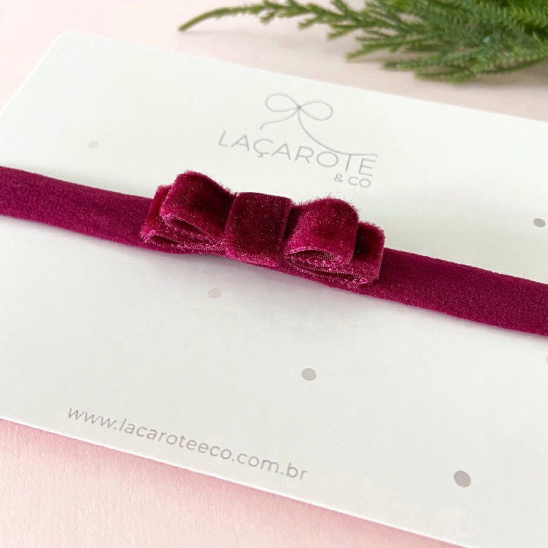 Laço Laura Mini Veludo na Faixinha