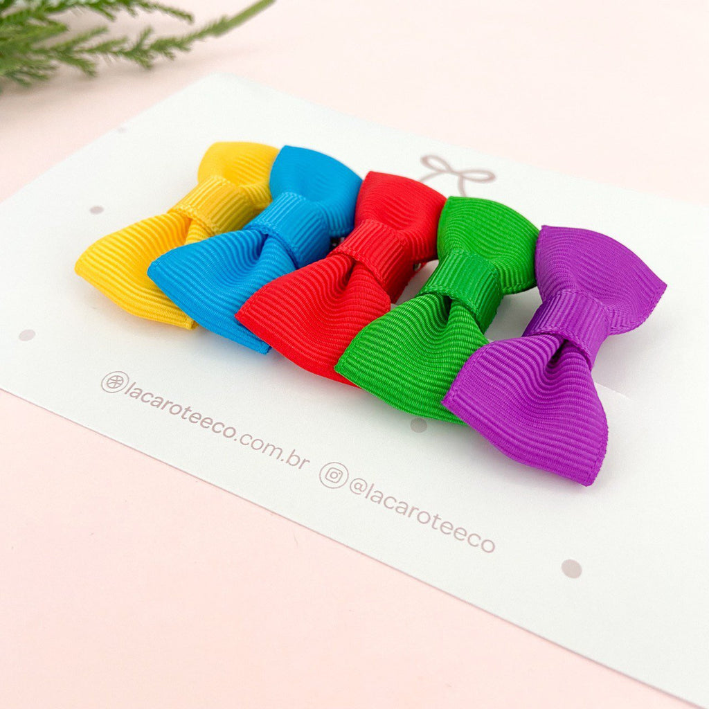 Kit de Laços Júlia Mini na Presilha- 5 Unidades