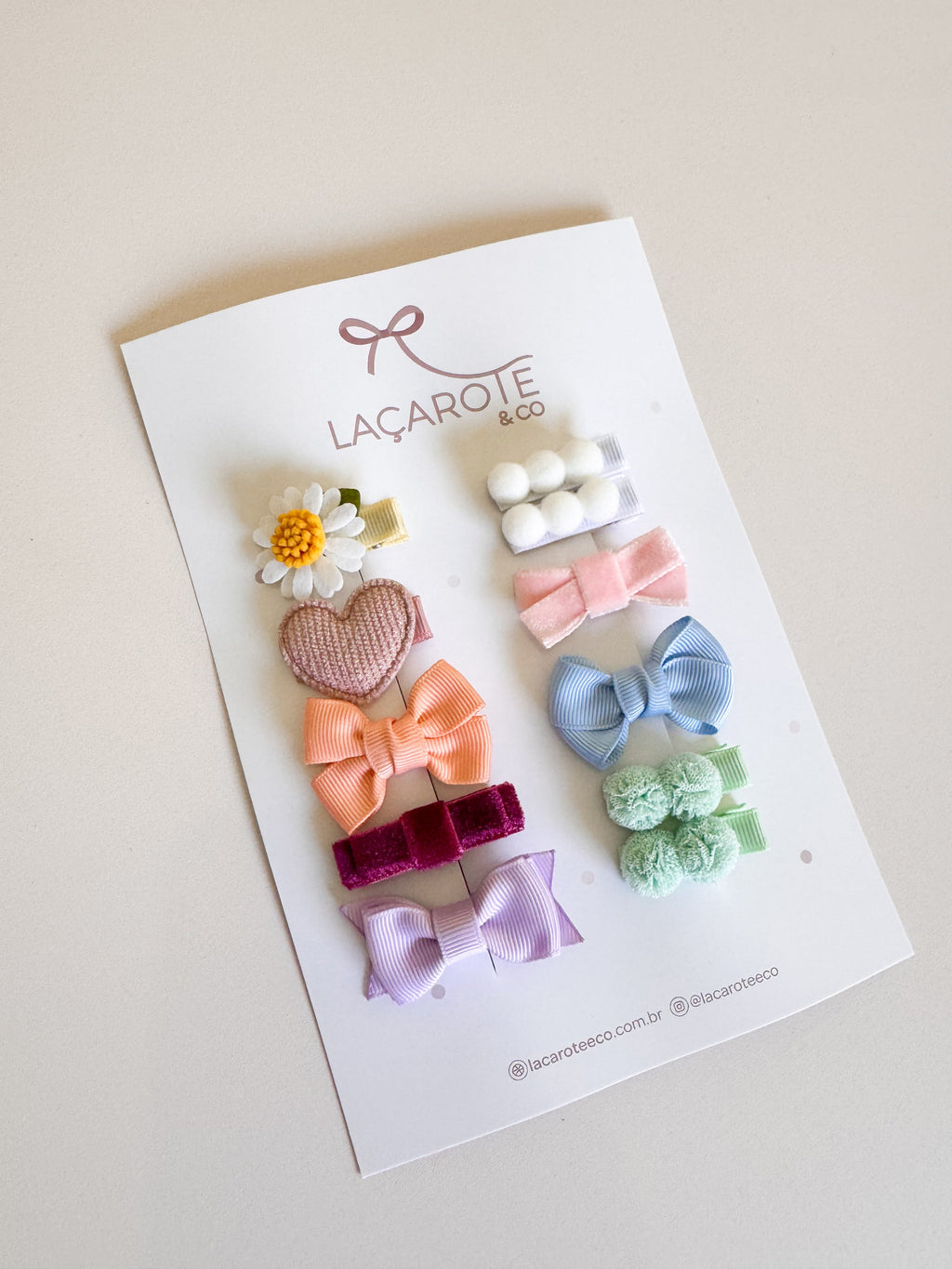 Kit de Laços Doce Espera Mini na Presilha- 11 Unidades (Cores da Foto)