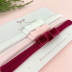 Kit de Laços Laura Veludo Mini na Faixinha- 3 unidades